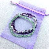 4 MM Small Round Bead Women Bracelet Nature Stone Garnet Citrine Jades