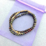 4 MM Small Round Bead Women Bracelet Nature Stone Garnet Citrine Jades
