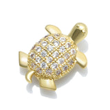 4 PCS Brass CZ Tortoise Spacer Beads 0.9*12mm DIY Jewelry Making