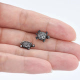 4 PCS Brass CZ Tortoise Spacer Beads 0.9*12mm DIY Jewelry Making