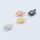 4 PCS Brass CZ Tortoise Spacer Beads 0.9*12mm DIY Jewelry Making