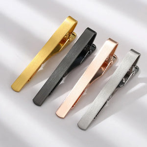 4 PCS Boxed Tie Clip Set For Men Wedding Guests Metal Shirt Cufflinks