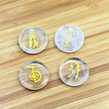 4 PCS Chakra Stones with Lapis Lazuli Engraved Symbols Palm Stone