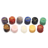 Chakra Stones with Lapis Lazuli Engraved Symbols Polished Palm Stone