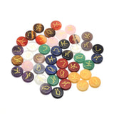 Chakra Stones with Lapis Lazuli Engraved Symbols Polished Palm Stone