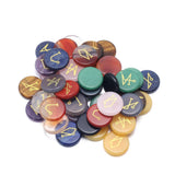 Chakra Stones with Lapis Lazuli Engraved Symbols Polished Palm Stone