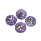 Chakra Stones with Lapis Lazuli Engraved Symbols Polished Palm Stone