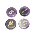Chakra Stones Set with Lapis Lazuli Engraved Symbols Reiki Crystal