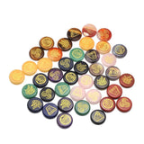 4 PCS Chakra Stones with Engraved Symbols Lapis Lazuli Palm Stone