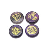 4 PCS Chakra Stones with Engraved Symbols Lapis Lazuli Palm Stone