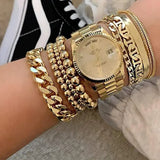 4 PCS/Set 4/5/6/8mm Stretch Bracelets Silver Jewelry Expandable Cord