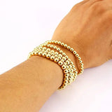 4 PCS/Set 4/5/6/8mm Stretch Bracelets Silver Jewelry Expandable Cord
