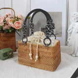 4 Pack 19In Wooden Handle w/Wood Bead, Purse Bag Handbag Handle