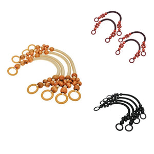 4 Pack 19In Wooden Handle w/Wood Bead, Purse Bag Handbag Handle