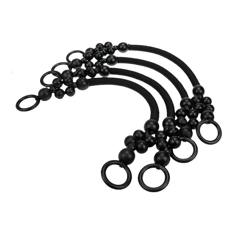 4 Pack Wooden Handles with Wood Bead for Bag Making