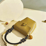 Set of 4 Wooden Purse Handles with Beads, Bag Making Handle Replacement