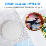 4 Pack Big Round Coaster Silicone Mold, 3.94 Inch Diameter, Resin Cement Casting