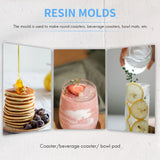4 Pack Round Coaster Silicone Mold, 3.94Inch Diameter, Resin/Cement Casting