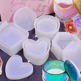 4 Pack Resin Molds Jewelry Box Heart Shape /Hexagon/Round/Square Epoxy Molds