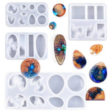 4 Pack Island Necklace Gem Pendant Epoxy Mould