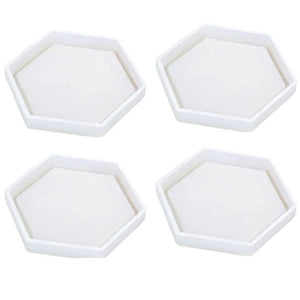 4 Pack Hexagon Silicone Coaster Molds Epoxy Resin Mold
