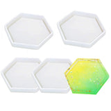 4 Pack Hexagon Silicone Coaster Molds for Resin, Concrete, Cement