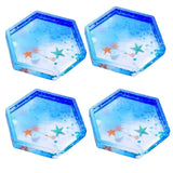 4 Pack Silicone Coaster Molds for Resin, Concrete, Cement