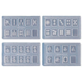 4 Pack Mahjong Nail Moulds Epoxy Resin Casting Moulds for DIY Crafts