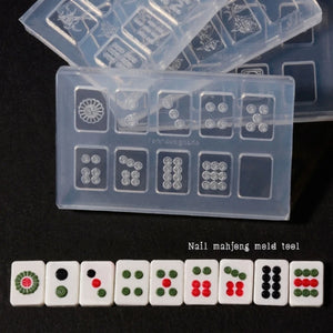 4 Pack Mahjong Nail Moulds Epoxy Resin Casting Moulds for DIY Craft Project