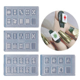 4 Pack Mahjong Nail Moulds Epoxy Resin Casting Moulds for DIY Craft Project