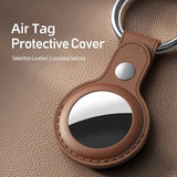 4-Pack Leather Protective Case for AirTag with Keychain