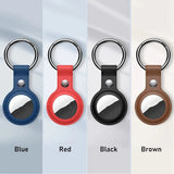 4-Pack Leather Protective Case for AirTag with Keychain