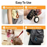 4-Pack Leather Protective Case for AirTag with Keychain