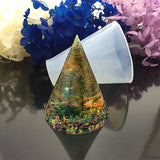4 Pack Pyramid Cone Silicone Resin Casting Jewelry Molds Home Decoration