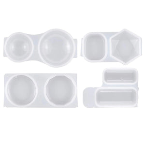 4 Pack Silicone Resin Moulds Pendant Jewelry Casting Molds