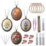 4 Packs Embroidery Starter Kit with Patterns and Instructions - DIY Art Craft
