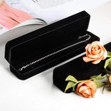 4 Packs Velvet Bracelet Necklace Watch Case Pendant Chain-Black