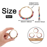 4 Pairs 50mm Hoop Earrings Stainless Steel Earrings