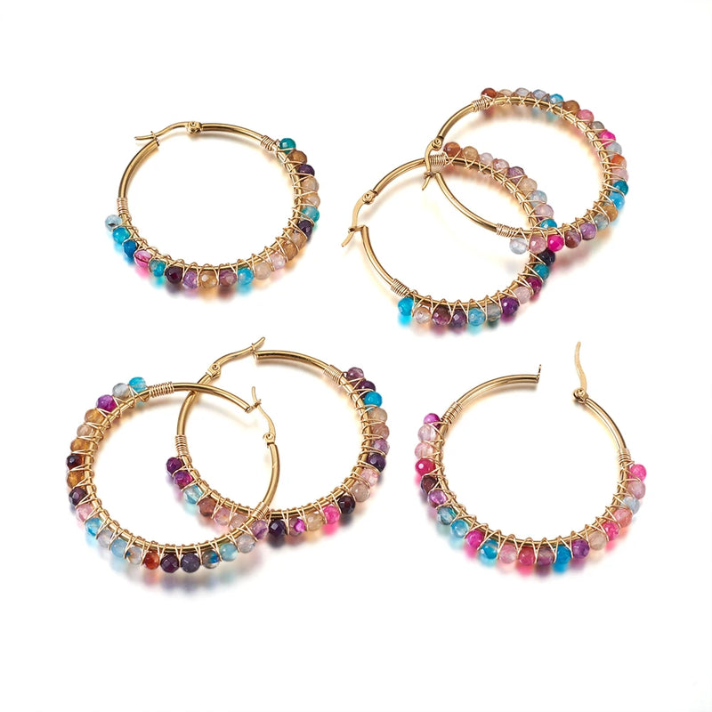 4 Pairs 50mm Hoop Earrings Stainless Steel Earrings