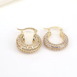 4 Pairs Chunky CZ Hoop Earrings Zircon Huggie Earring Hoops