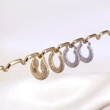 4 Pairs Chunky CZ Hoop Earrings Zircon Huggie Earring Hoops