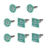 4 Pairs Brass Cufflinks Lime Green for DIY Sewing Apparel Accessories