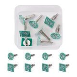 4 Pairs Brass Cufflinks Lime Green for DIY Sewing Apparel Accessories