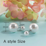 4 Pairs Double Sided Stud Earrings Set CZ Crystal Jewelry for Women