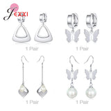 925 Sterling Silver Dangle Earrings with Cubic Zirconia