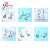 925 Sterling Silver Dangle Earrings with Cubic Zirconia