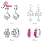 925 Sterling Silver Dangle Earrings with Cubic Zirconia
