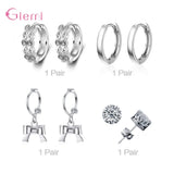 4 Pairs 925 Sterling Silver Drop Dangle Earrings Gift for Women