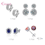 4 Pairs 925 Sterling Silver Drop Dangle Earrings Gift for Women