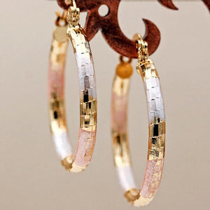4 Pairs Copper Plated Round Hoop Earrings Women Jewellry Acessories
